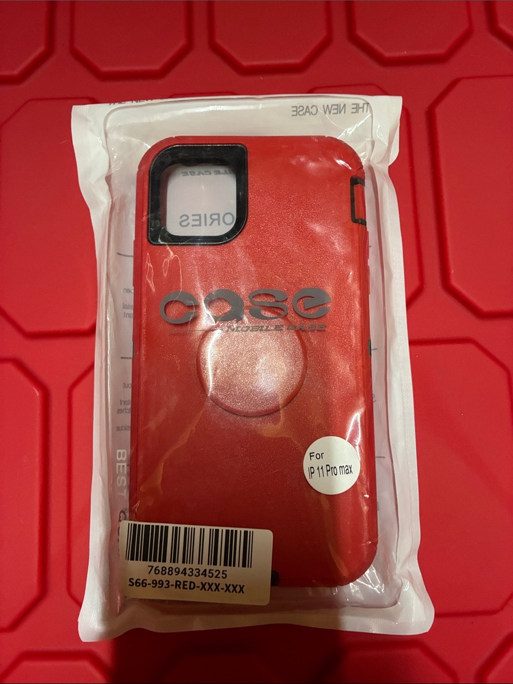 Red Protective Case with Ring Grip for iPhone 11 Pro Max